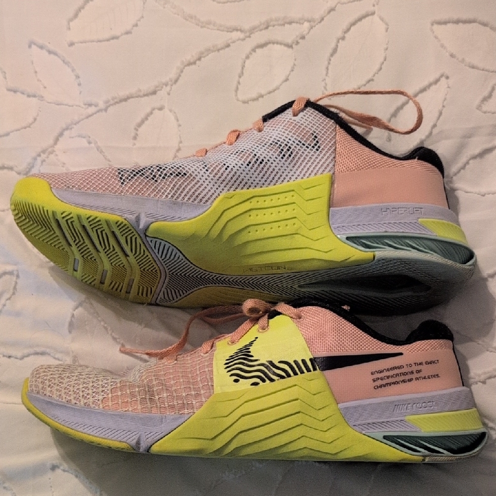 Nike Women's Vibrant Pink and Lime Athletic Shoes